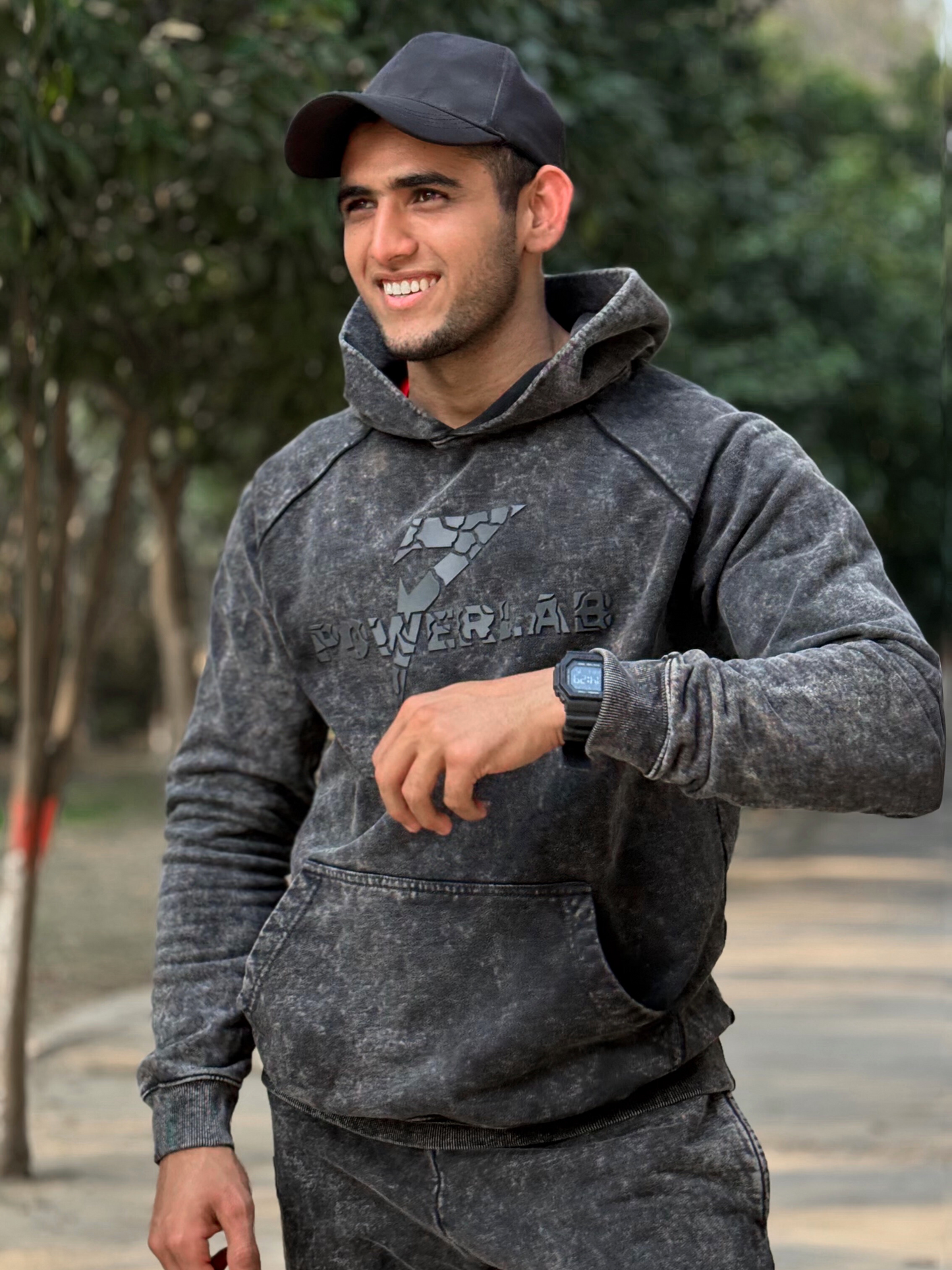 Graphite Hoodie - Acid Wash - 400 GSM